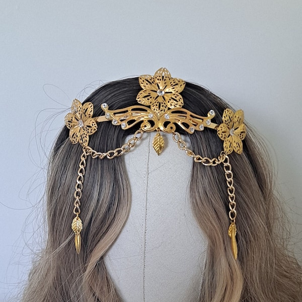 Gold Handmade Fairy Crown Headpiece