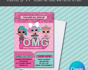 LOL OMG Doll Themed Hand Drawn Customizable 5