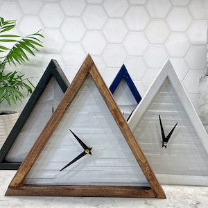 Artisanal Rustic Triangular Clock