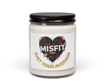 Plaid Heart 'Misfit' Candle, Soy Jar | Grunge Revival, 90s Flannel Aesthetic