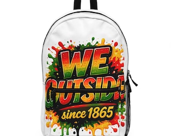 WE OUTSIDE since 1865 Backpack | Rasta Paint Splash Design