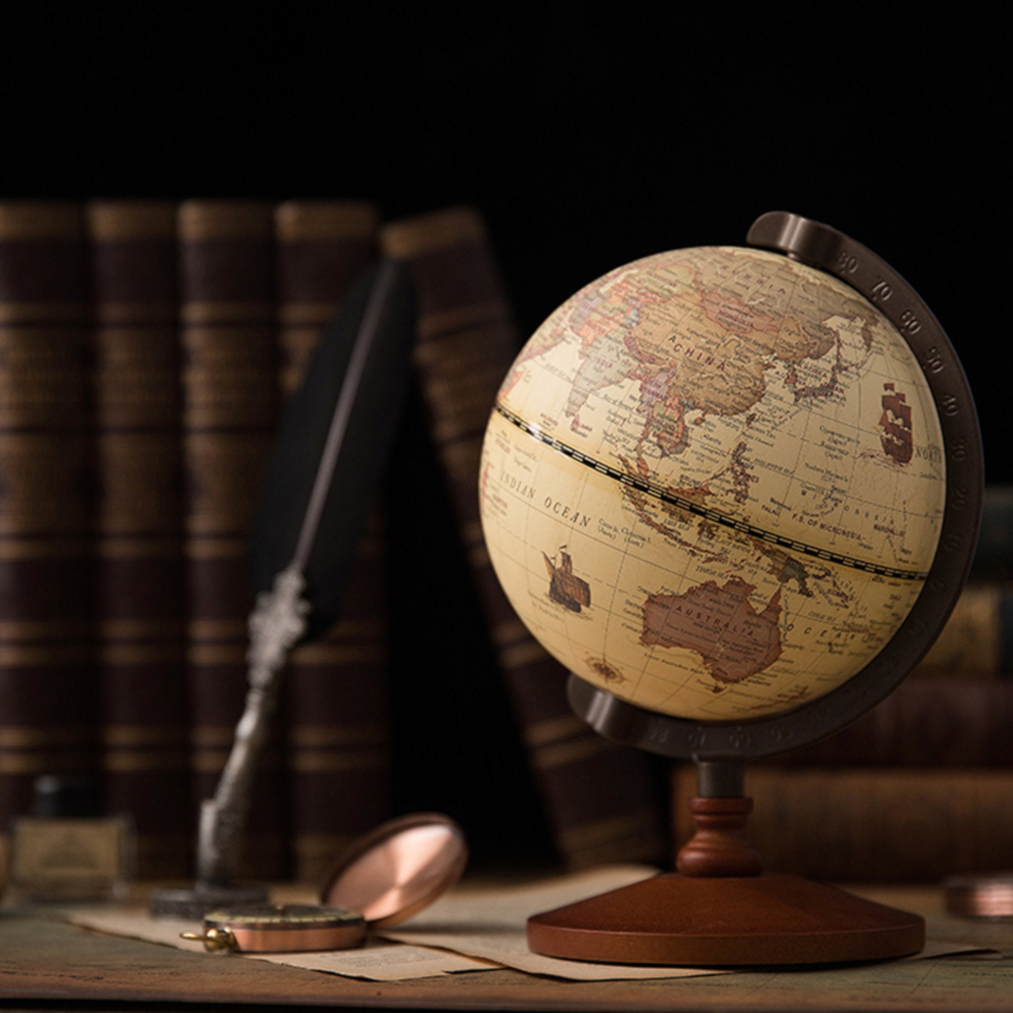 Vintage World Globe Wooden World Map Retro Earth Globus Etsy Canada