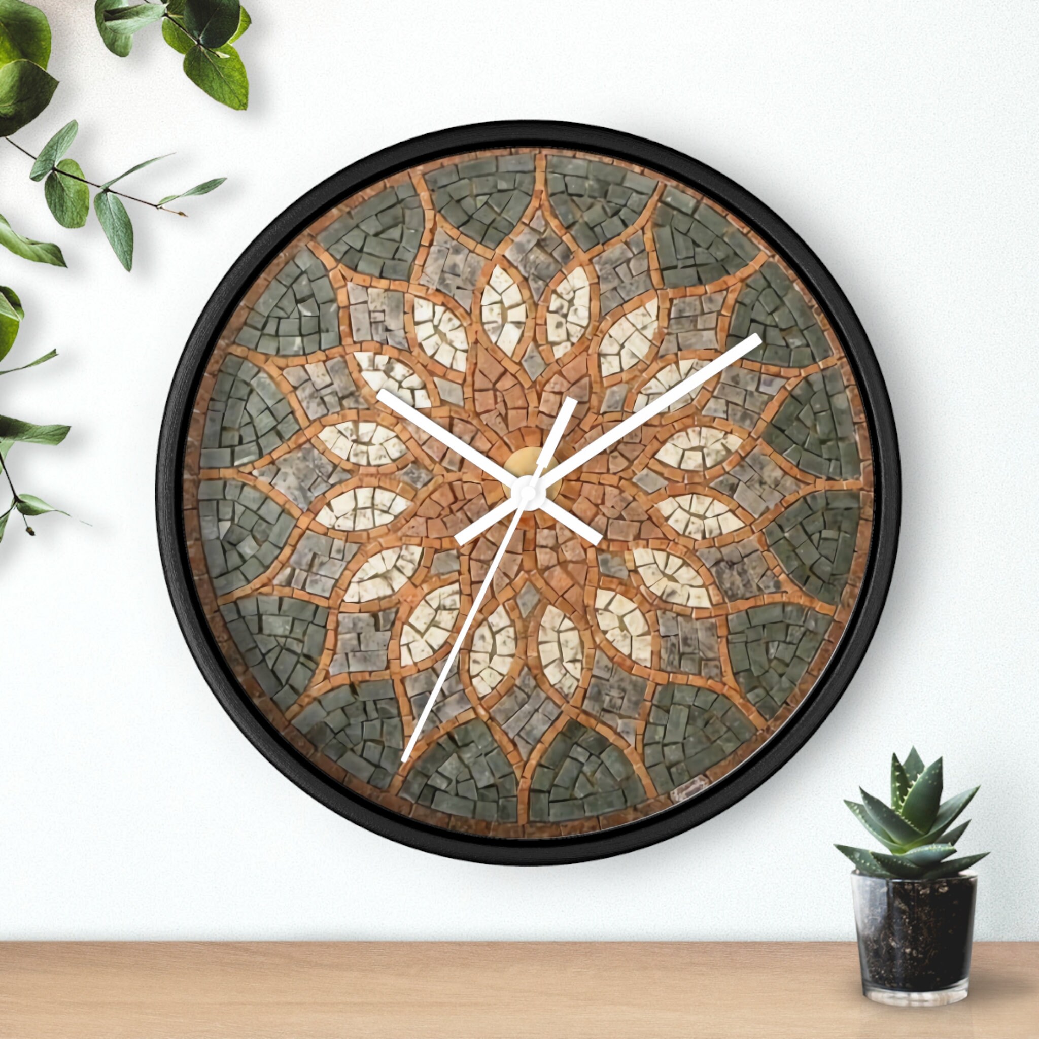 Wall Clock Wooden Unique Clocks for Wall Moroccan Mosaic Etsy