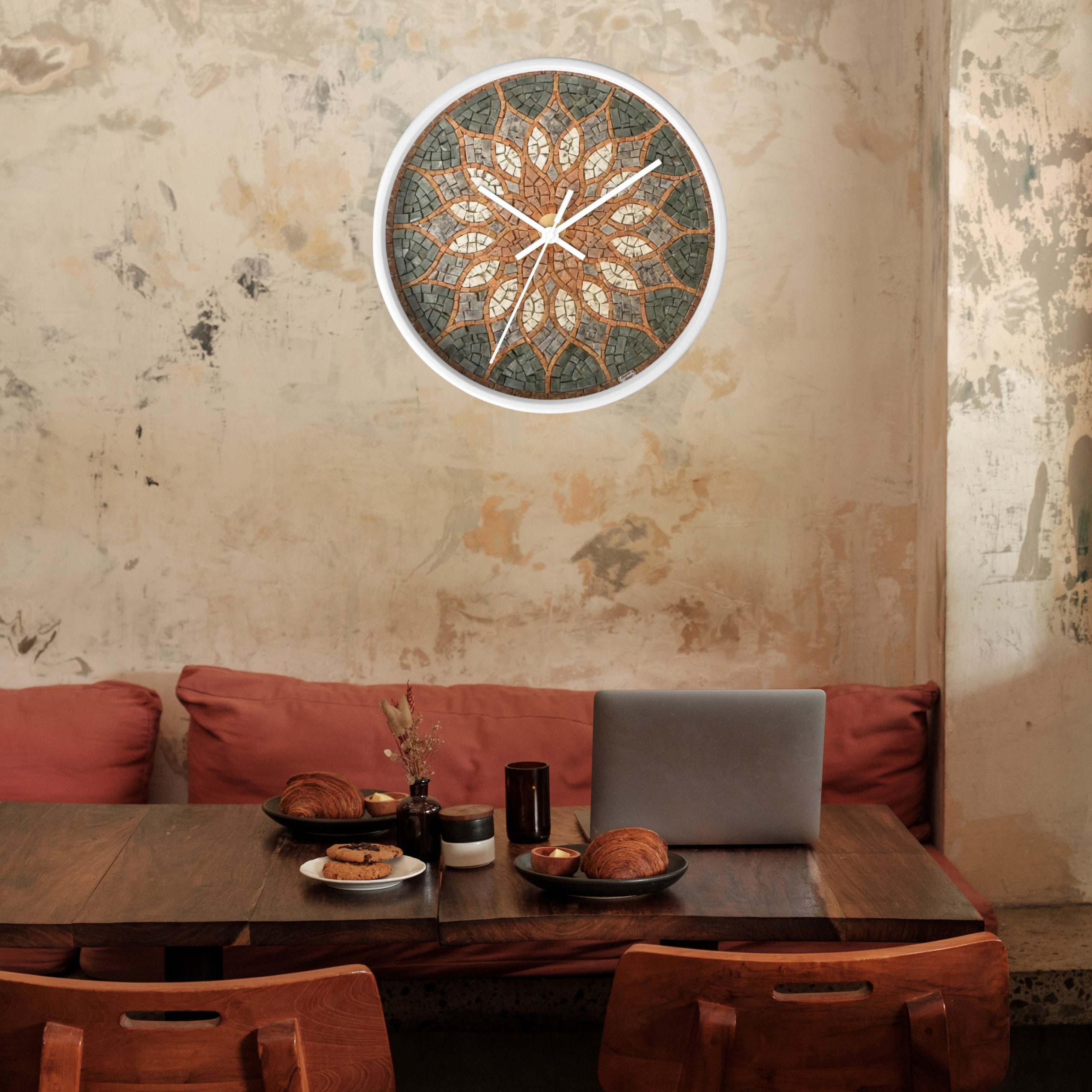 Wall Clock Wooden Unique Clocks for Wall Moroccan Mosaic Etsy