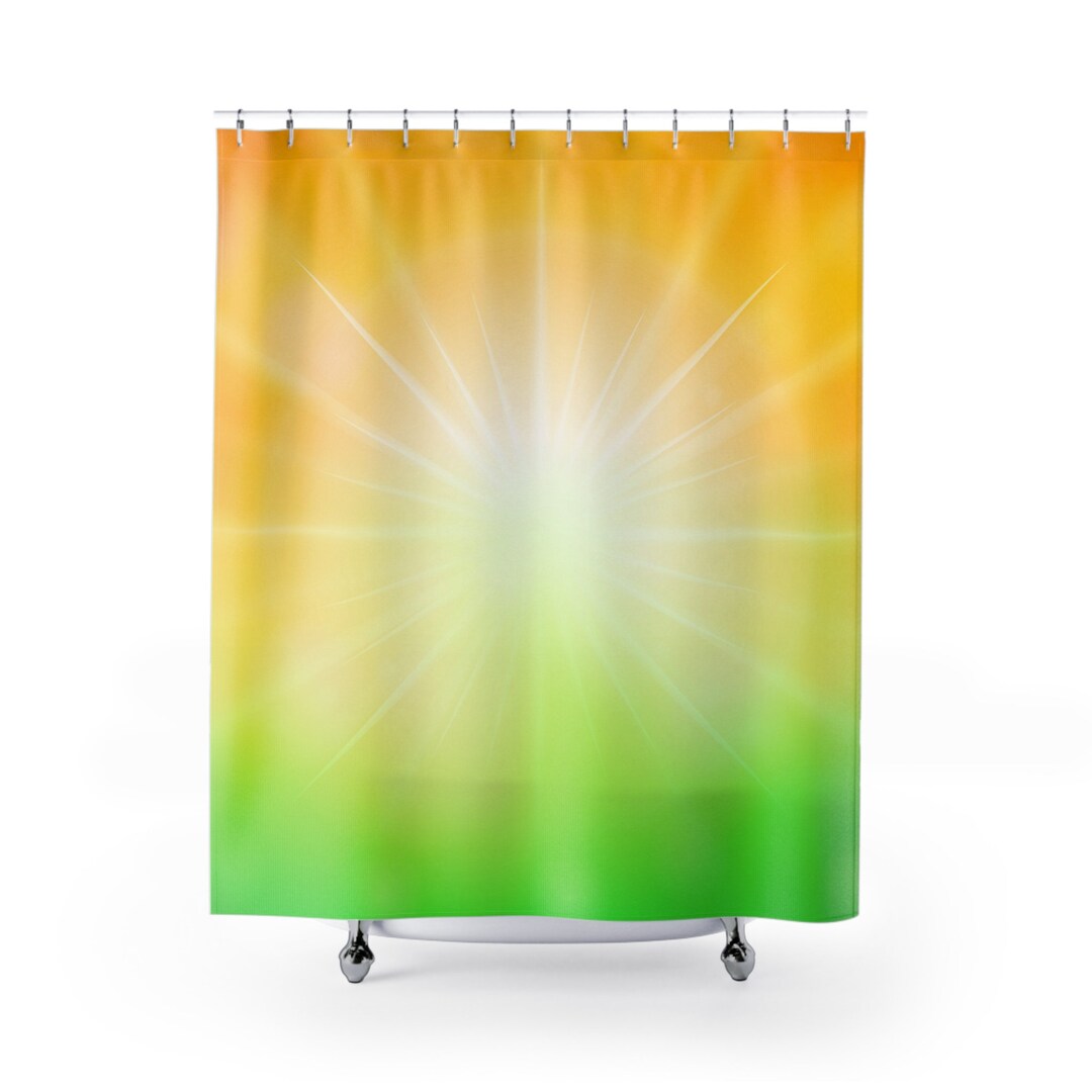 Sun Rays With Yellow & Green Shower Curtains Etsy
