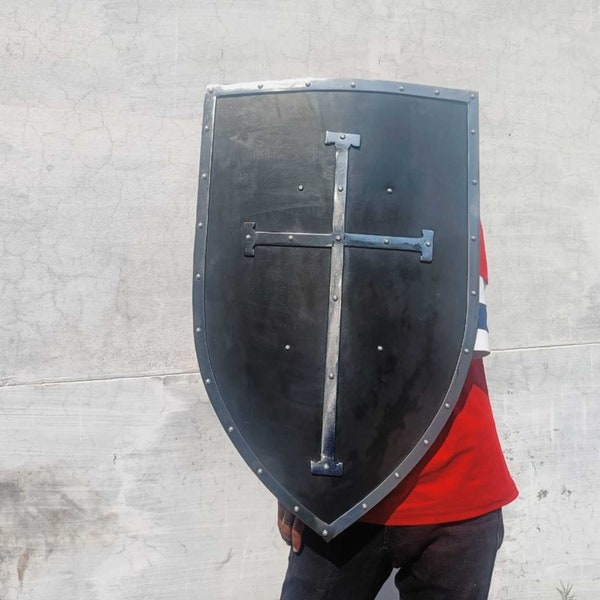 Bouclier médiéval croisé templier de chevalier | Bouclier de cosplay de reconstitution GN