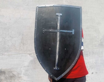 Medeltida riddare korsfararkors tempelriddarsköld | Larv reenactment cosplay-sköld