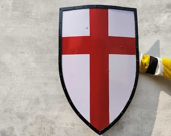 Knight Templar Shield: Medieval Crusader Battle Shield, 28''