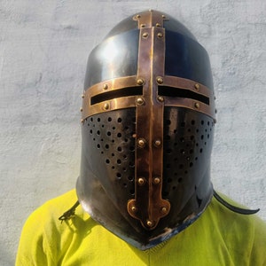 Barbute Kreuzritter Helm, 18 Gauge Steel, für Rollenspiele