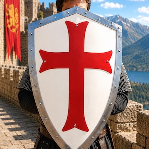 Knights Templar / Tempelritter-Schild: Mittelalterliches Kreuz für LARP Cosplay