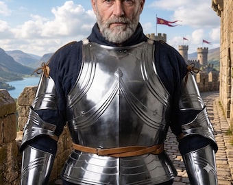 Handcrafted Steel Gothic Knight Cuirass Armor with Pauldrons | Renaissance LARP Cosplay
