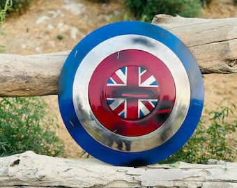 Escudo dañado de la Capitana Carter: réplica de acero de los Vengadores - Accesorio para cosplay