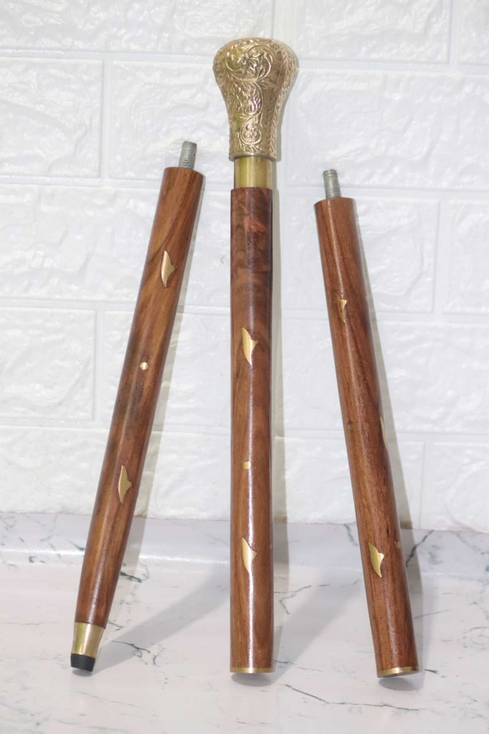 Bastone Da Passeggio In Legno Con Manico In Ottone Jaguar: Regalo Elegante - Italia - Foto 3