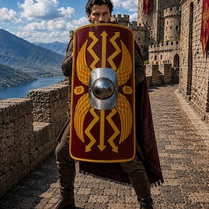 Traditional Functional Medieval Roman Augustan Armor Legion Scutum Shield 18G Steel Jumbo SCA LARP