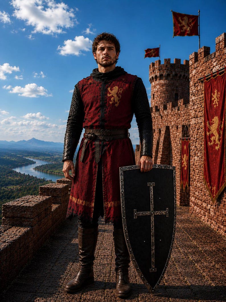 Medieval Knight Crusader Cross Templar Shield | Larp Reenactment Cosplay Shield image 3
