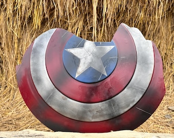 Damage Captain America Shield: Steel & Leather, 22'' Replica