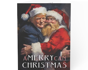 Trump & Santa Hugging Christmas Card