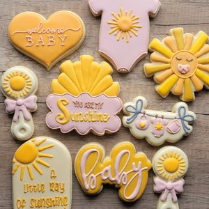 Sunshine Baby Shower Cookies