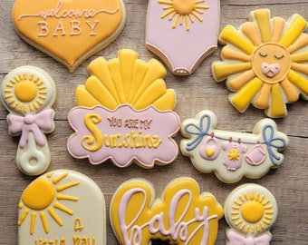 Sunshine Baby Shower Cookies