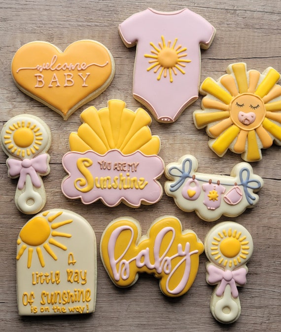 Sunshine Baby Shower Cookies