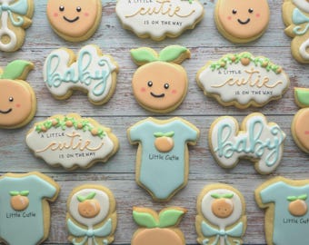 A Little Cutie Baby Shower Cookies