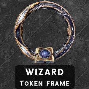 Wizard Token Frame DnD for VTT Roll20 token border DnD tabletop Pathfinder Foundry digital token Fantasy Grounds dnd player accessories
