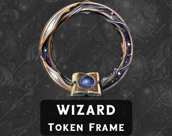 Wizard Token Frame DnD for VTT Roll20 token border DnD tabletop Pathfinder Foundry digital token Fantasy Grounds dnd player accessories