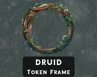 Druid DnD Token Frame for Roll20 token border for tabletop Pathfinder Foundry digital token DND token Dungeons and Dragons profileframe