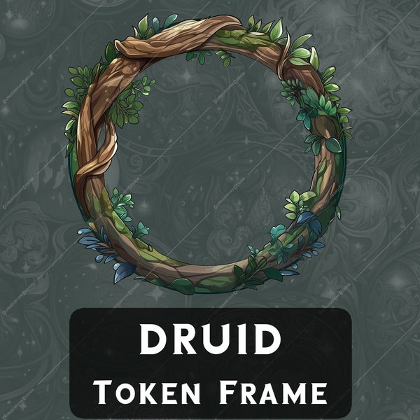 Druid D&D-Token-Rahmen für Roll20-Token-Rahmen für Tabletop Pathfinder gießerei digitalen Token DND-Token-Dungeons and Dragons-Profilrahmen