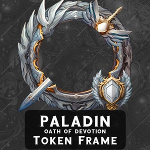 Paladin Oath of Devotion Token Frame DnD for Roll20 token border DnD tabletop Pathfinder Foundry VTT token Fantasy Grounds digital asset