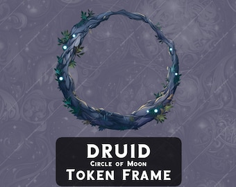 Cadre de jeton Druide Circle of Moon DnD for Roll20 jeton avec bordure de table Pathfinder Foundry jeton numérique Jeton du MDN Donjons et dragons