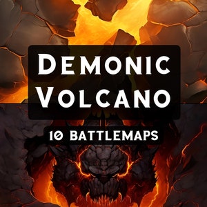 RPG Battlemap: Demonic Volcano DnD Lava Battle Map für Roll20 Fire Pit Battlemap Fantasy Grounds Gießerei Dungeons and Dragons avernus Maps