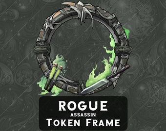 Rogue Assassin Token Frame for Roll20 token border for DnD tabletop Pathfinder Foundry digital token DND token Dungeons and Dragons assets