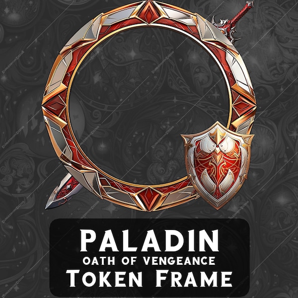 Paladin Oath of Vengeance Token Frame for Roll20 token border for DnD tabletop Pathfinder Foundry VTT token for paladin subclass dnd token