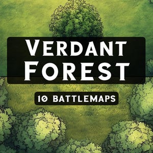 Carte de bataille RPG : forêt, carte de bataille du D&D bois pour Roll20 carte de bataille boisée Fantasy Grounds bosquet Pathfinder Warhammer jungle sauvage