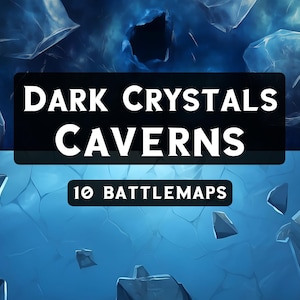 Mapa de batalla de rol: Cavernas de cristal oscuro Mapa de batalla de cueva nevada de DnD para Roll20 Mapa de batalla de hielo cristalizado Recursos de Fantasy Grounds Foundry Pathfinder