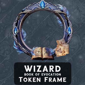 Wizard School of Evocation Token Frame for Roll20 token border DnD tabletop Pathfinder Foundry digital token Fantasy Grounds fire aesthetic