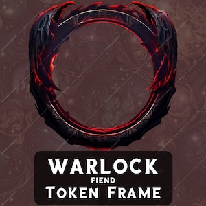 Warlock Fiend Patron Token Frame DnD for VTT Roll20 token border tabletop Pathfinder Foundry digital token character asset for role playing