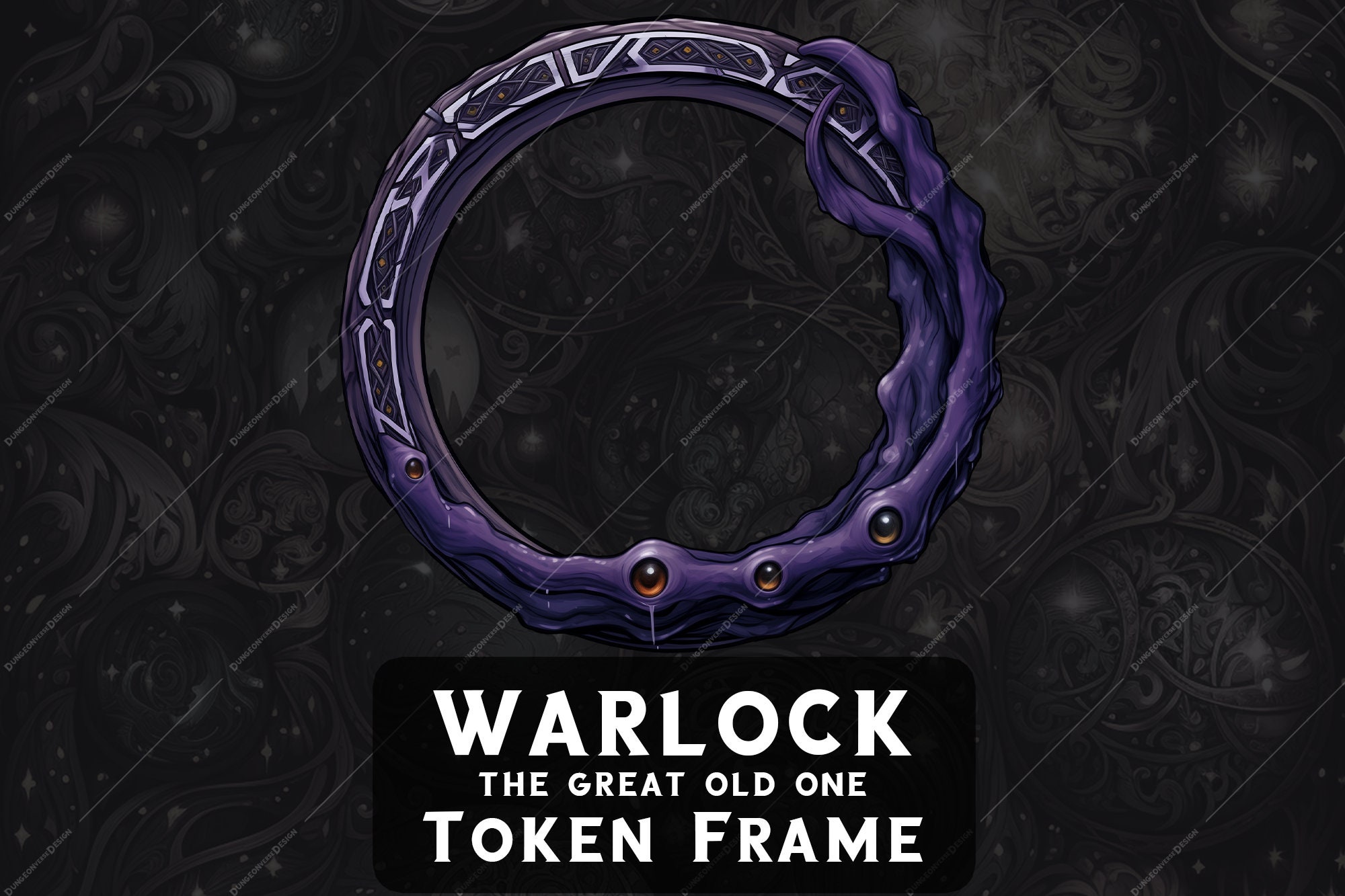 Warlock The Great Old one Patron Token Frame DnD for VTT Roll20 token border tabletop Pathfinder Foundry digital token character asset RPG