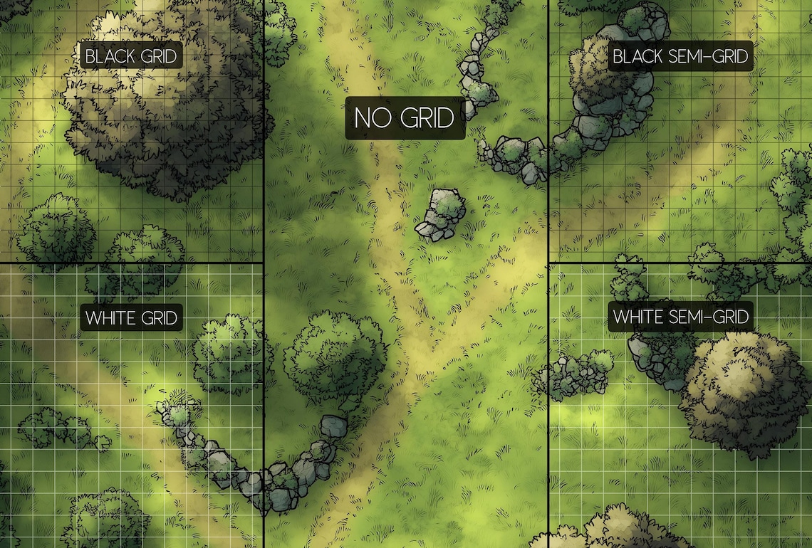 Rootrpg Map RPG Battlemap: Forest Dnd Battle Map Woods for Roll20 Woodland ...