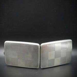 Portasigarette in argento 900/1000 con interno placcato oro, per sigarette o come contenitore per biglietti da visita. SPESE DI SPEDIZIONE BASSI.!!