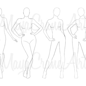Fashion figure template, fashion template poses, figure template, DIY, sketchbook, coloring page, design sketchbook, croquis, template