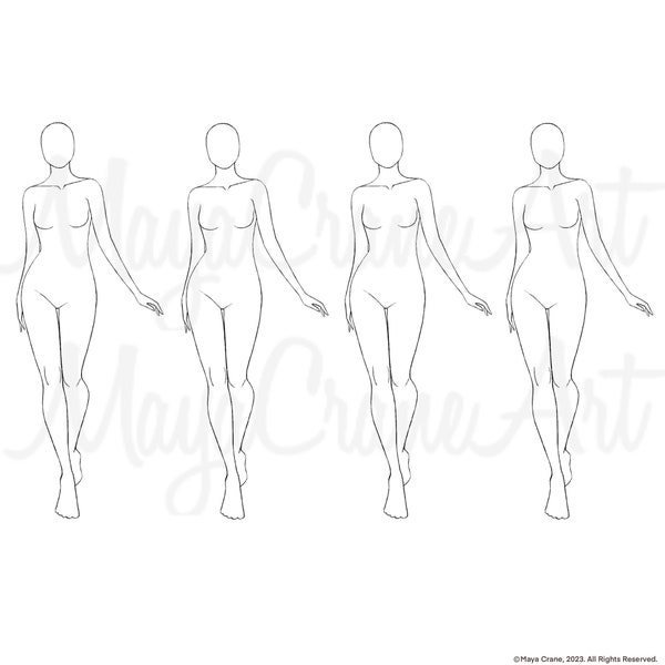 Fashion Figure Template, Fashion Croquis, Template, Croquis, Figure Template, DIY, Fashion Designer’s Sketchbook, Fashion Design Tools