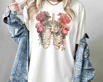 Floral Lung Anatomy T-shirt, Floral Lungs Shirt, Anatomical Lung, Respiratory Shirt, Lung Cancer Shirt, Therapist Shirt, Medical Shirt