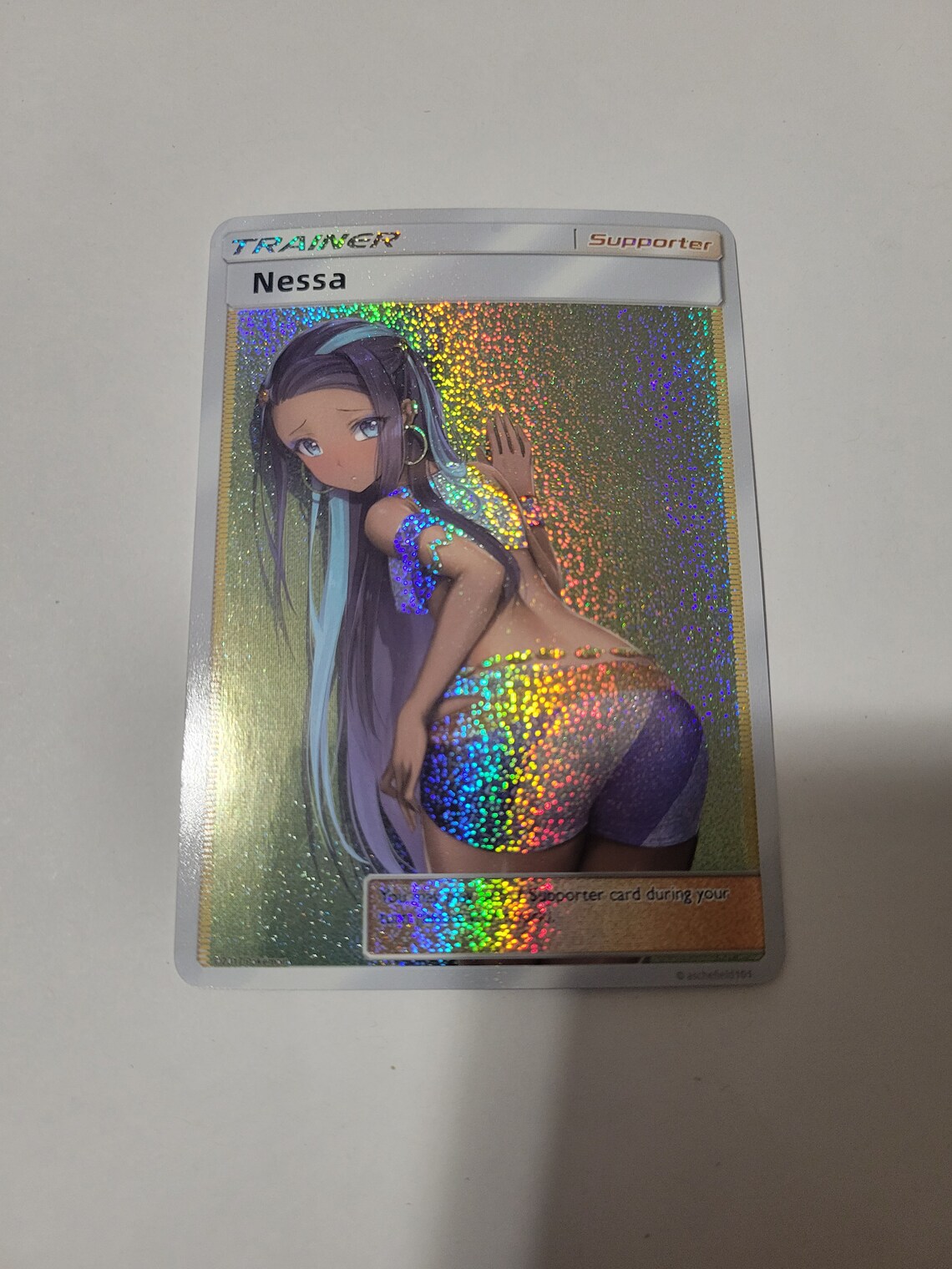 Pokemon Tcg Holo Custom Nessa Trainer Waifu Etsy