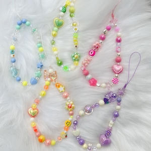 Fun and Vibrant Sweet Colorful Beaded Phone Charm - Handcrafted Accessory, perfect for personalized gift, holiday gift