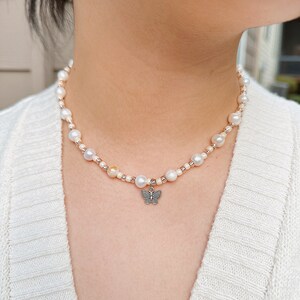 Delicate Freshwater Pearl Necklace - Dainty Jewelry for Everyday Elegance, Beaded Necklace, Seed Bead Jewelry, Beaded Choker, Gift for Her