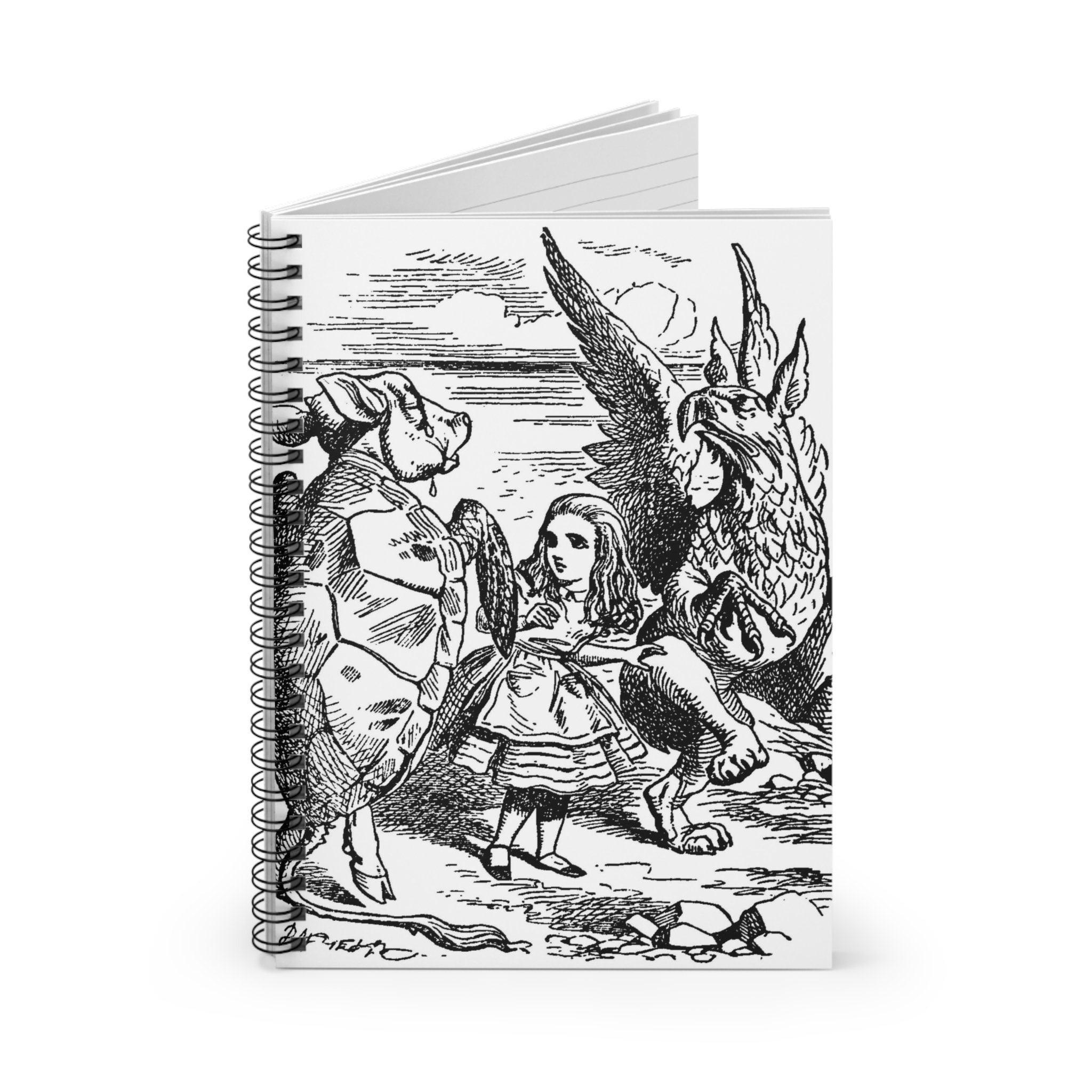 Alice in Wonderland Reproduction Illustration Notebook Ruled Lined Alice  With the Gryphon and the Mock Turtle - Etsy Ireland