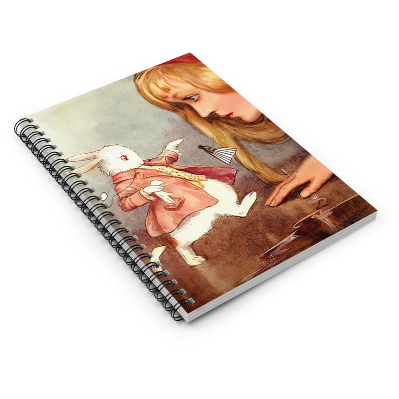 Alice Book Rabbit Cover Alice and the White Rabbit Journal - Reproduction Ephemera Print ...