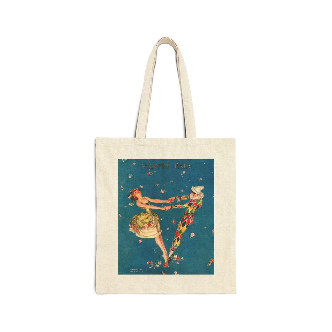 Borsa tote vintage Vanity Fair Ballerina Jester Doppia faccia